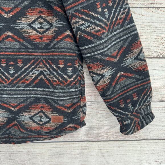 Jachs New York Southwest Aztec Sherpa Lined Shacket Jacket Mens M Black Blue - Picture 14 of 14